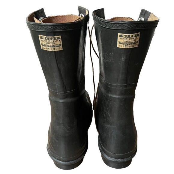 Men’s Vintage Wards Montgomery Ward Black Distressed Rubber Boots Size 12.5 main image 12